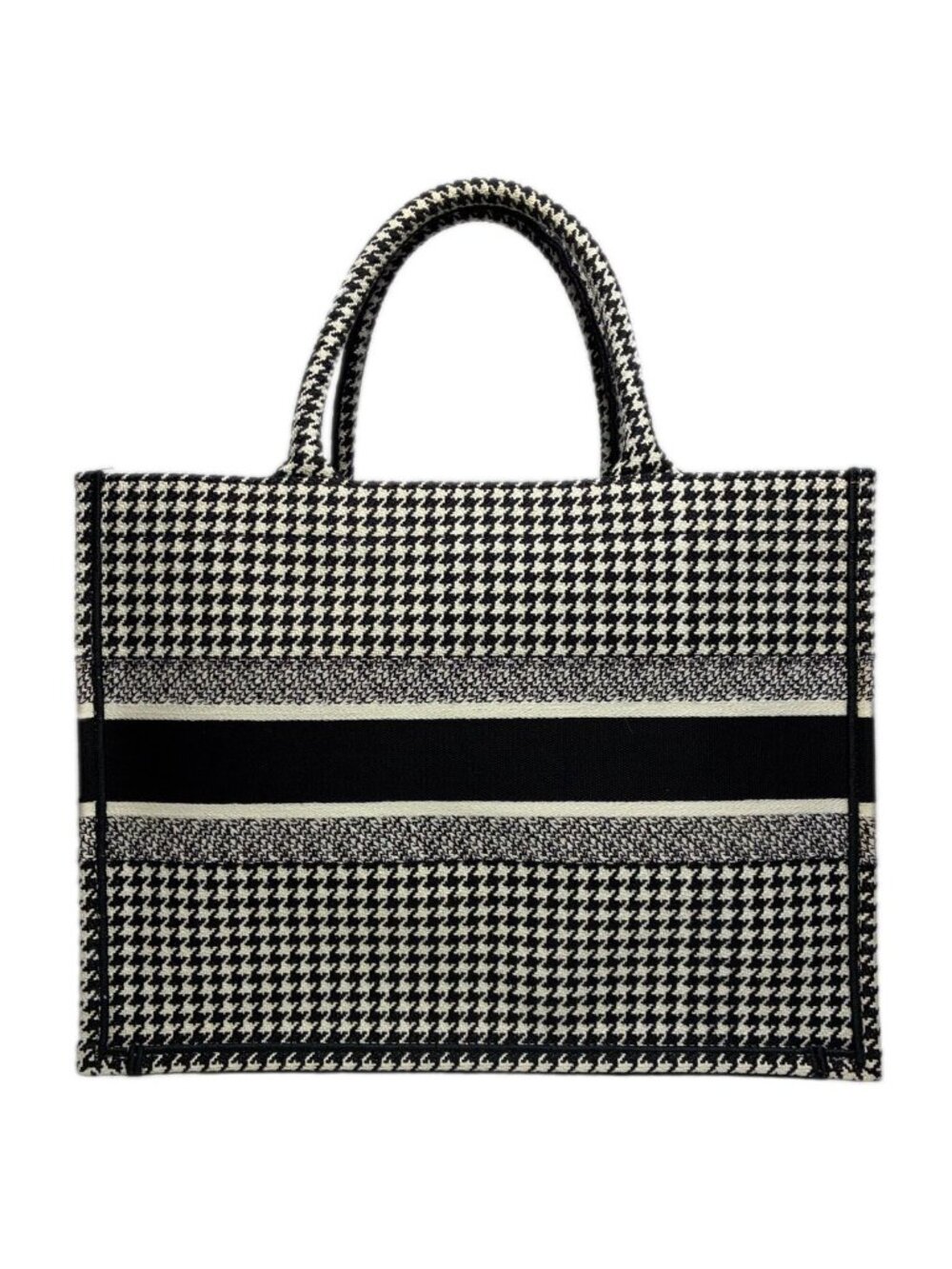 Dior Book Tote Houndstooth Black White - Picture 2 of 8